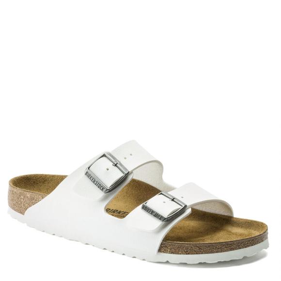 NEW BIRKENSTOCK women's arizona birko flor sandals in white - Picture 2 of 3